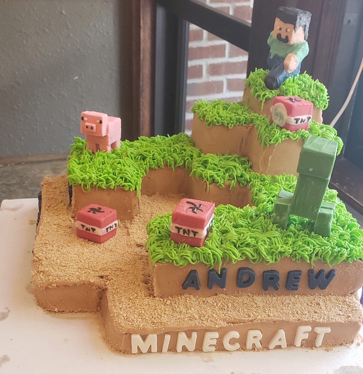 Custom Minecraft birthday cake